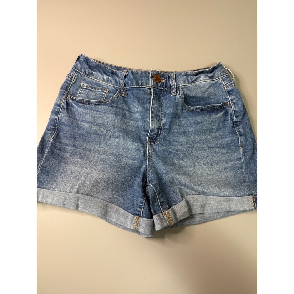 SO Goods For Life Womens High Rise Curvy Midi Denim‎ Shorts Blue Size 7 28W